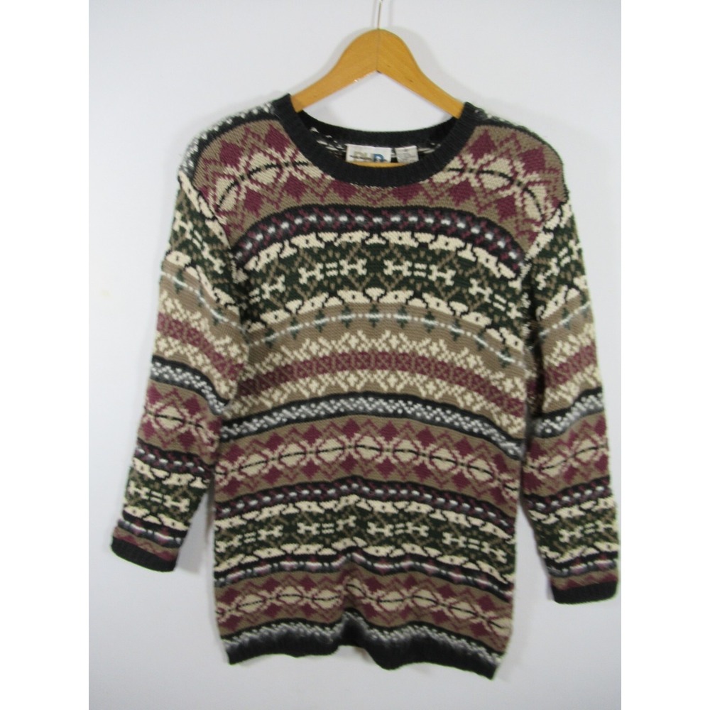 Vintage 90s Oversized Pullover Sweater Women Small Shoulder Pads Paul Harris